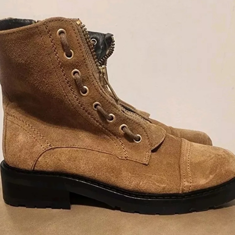 ALLSAINTS Ariel Brown Suede Combat Boots  Size 5/36 New